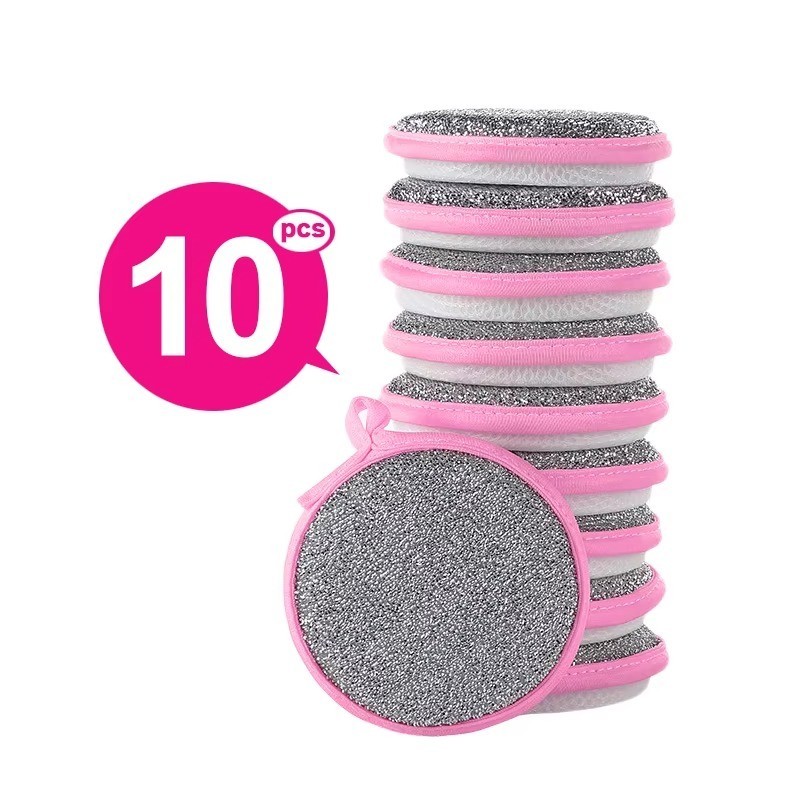 10Pcs Magic Scrub Sponge Double Sided Heavy Duty Dish Washing Kitchen Pad
