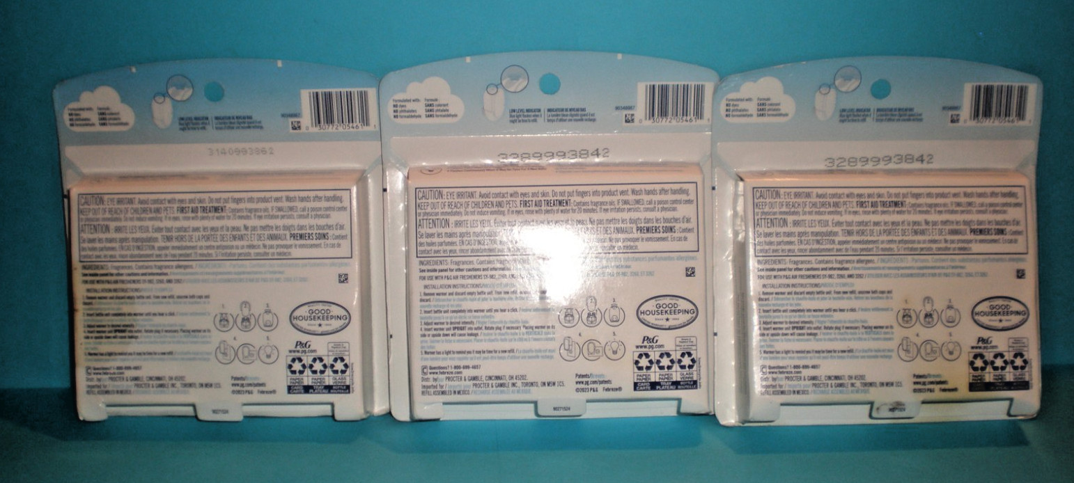 FEBREZE Plug Scented Oil refills COZY CAMPFIRE 3 double packs = 6 total refills