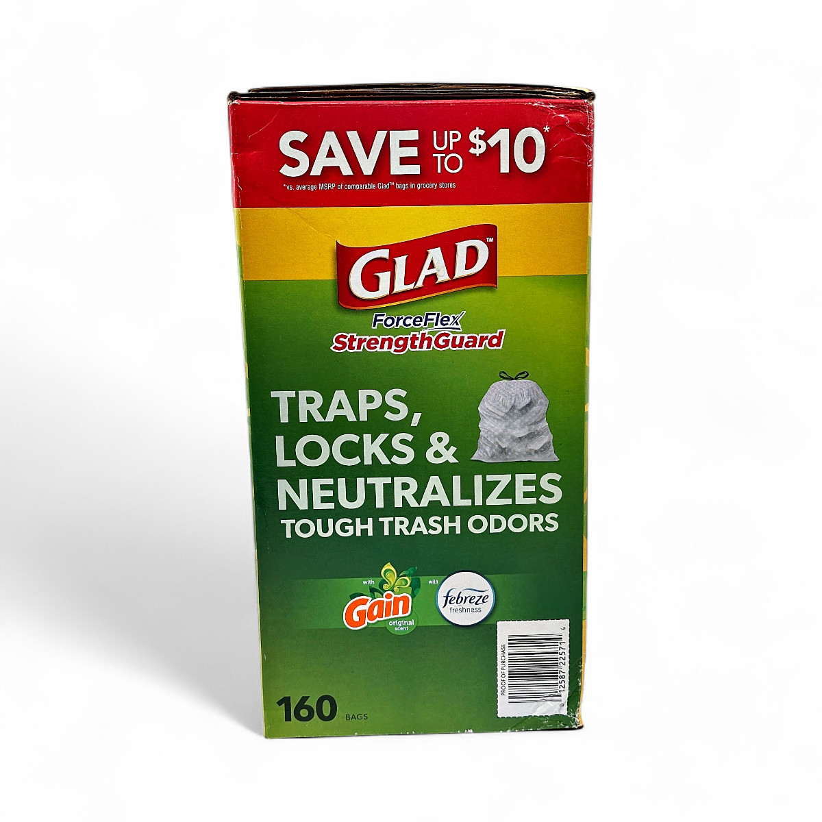 Glad ForceFlex StrengthGuard Tall Kitchen Trash Bags 160-Count – White