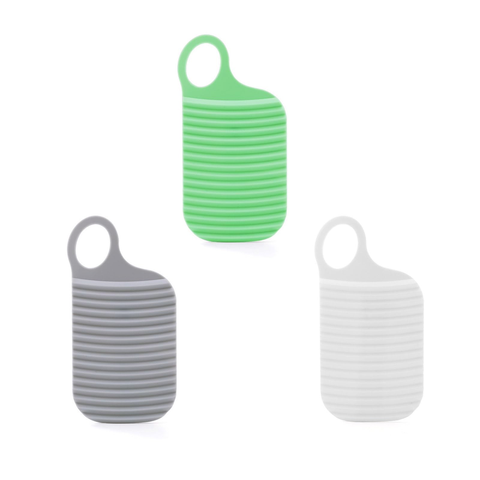 NentMent 3 Pack Mini Washboard Portable 0.09 liters, Gray, White, Green