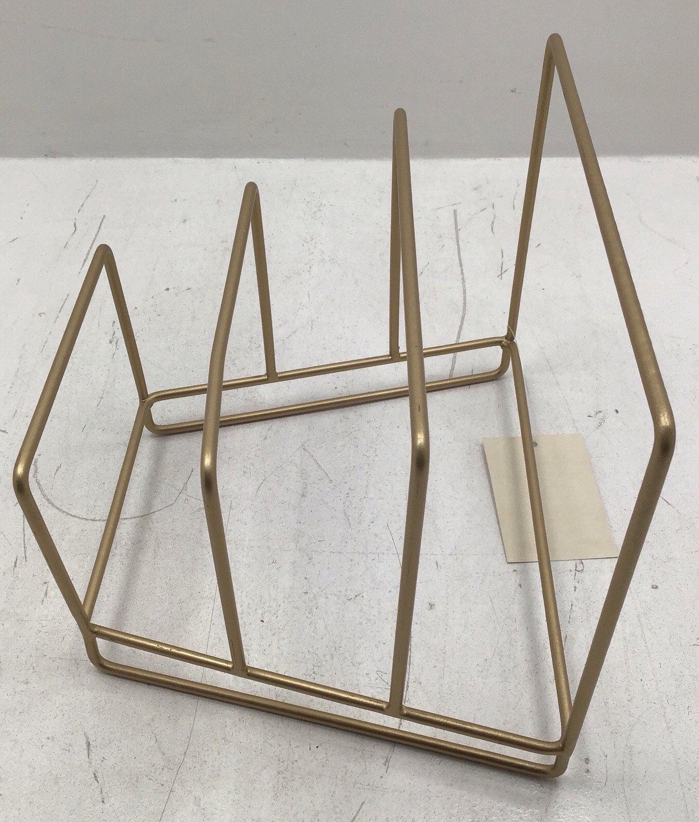 Square Metal Magazine Rack In Gold Finish – Small Defects