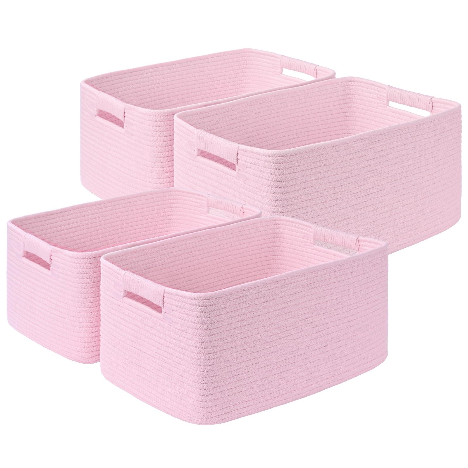4 Pack Large Storage Basket for Organizing, 17.5″x13″x7″ Woven Basket for She…