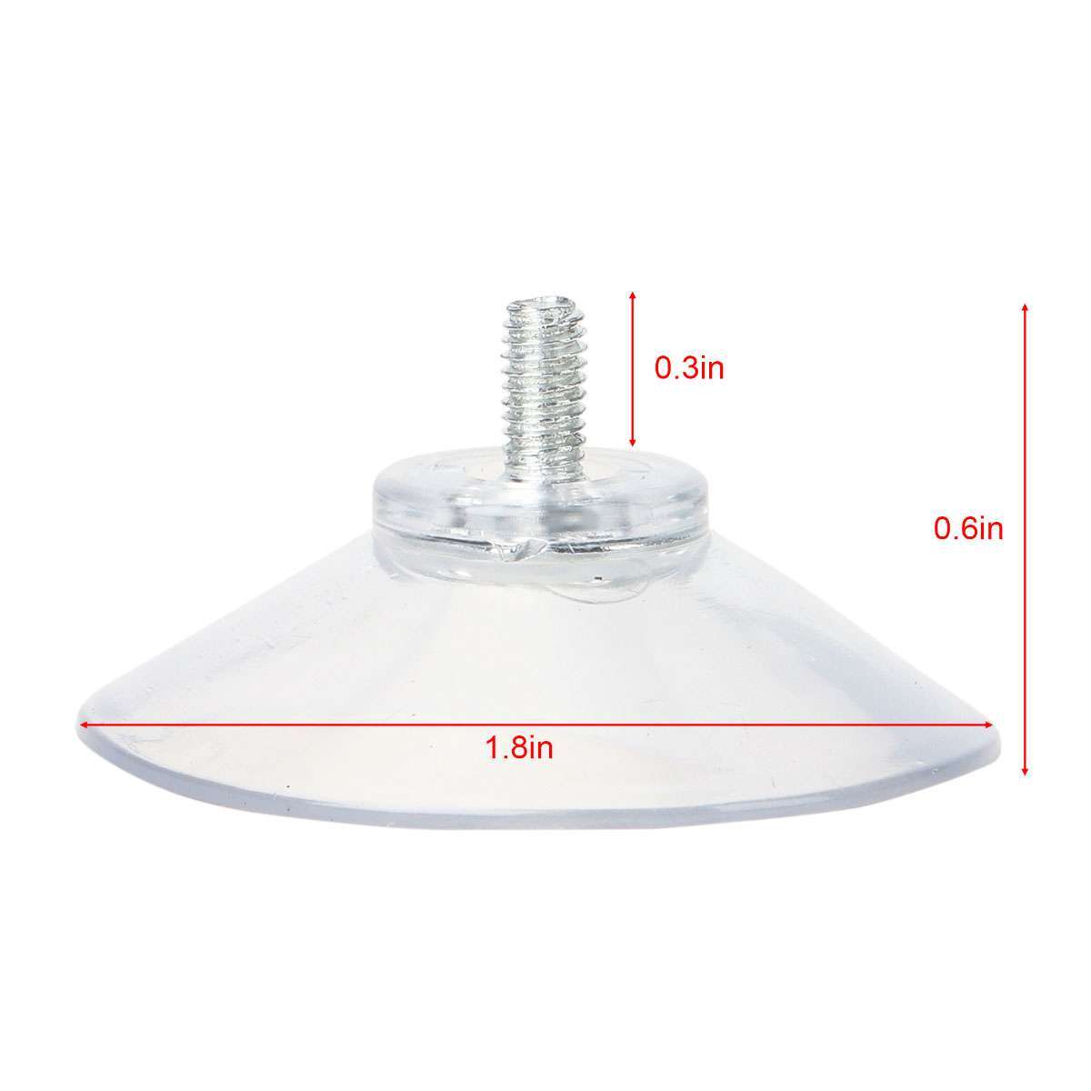 20Pcs Strong Suction Cups with Screw Rod Knurled Hook Clear Kitchen Glass Craft