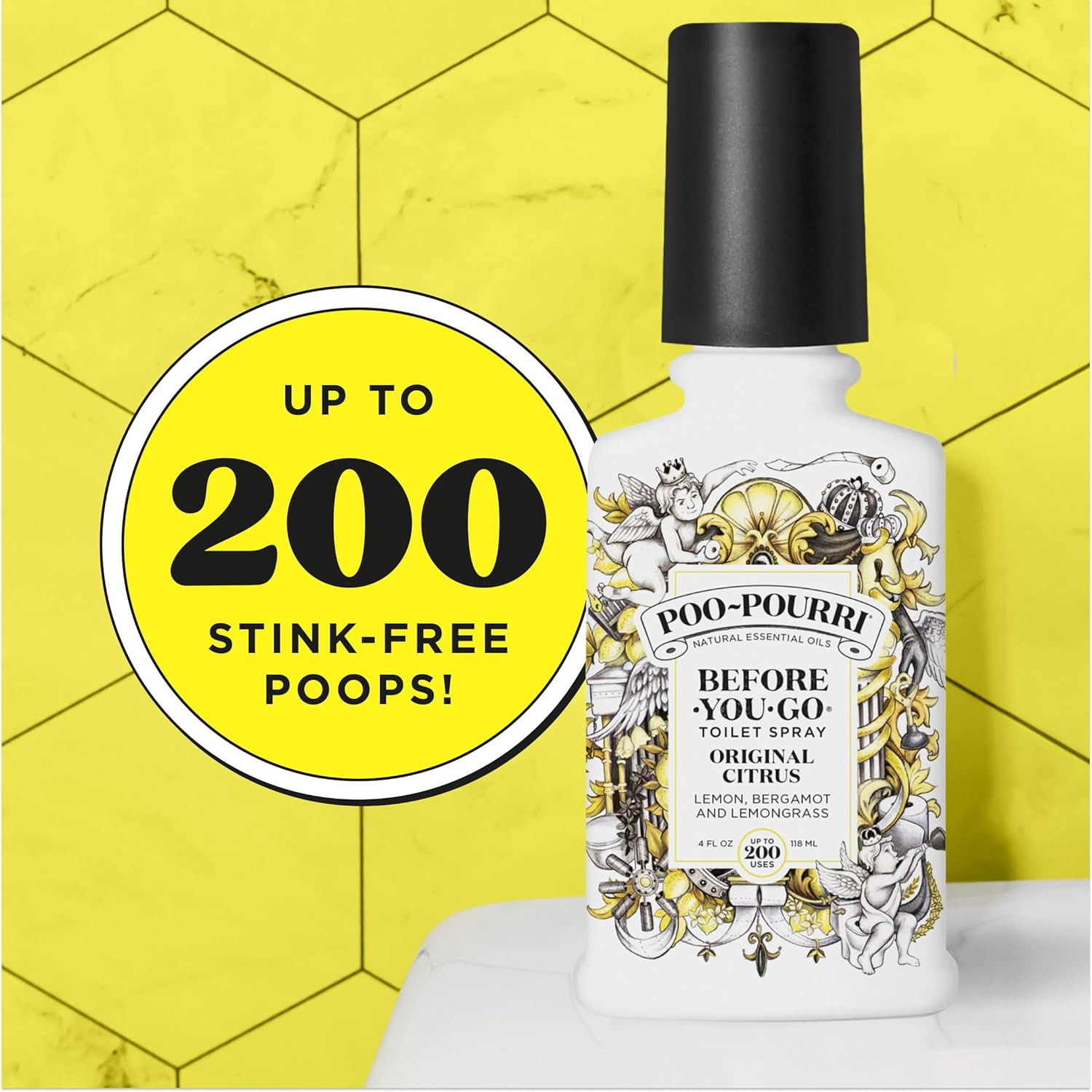 Poo-Pourri Before-You-Go Toilet Spray, Original Citrus, 4 Fl Oz, up to 200 Uses,