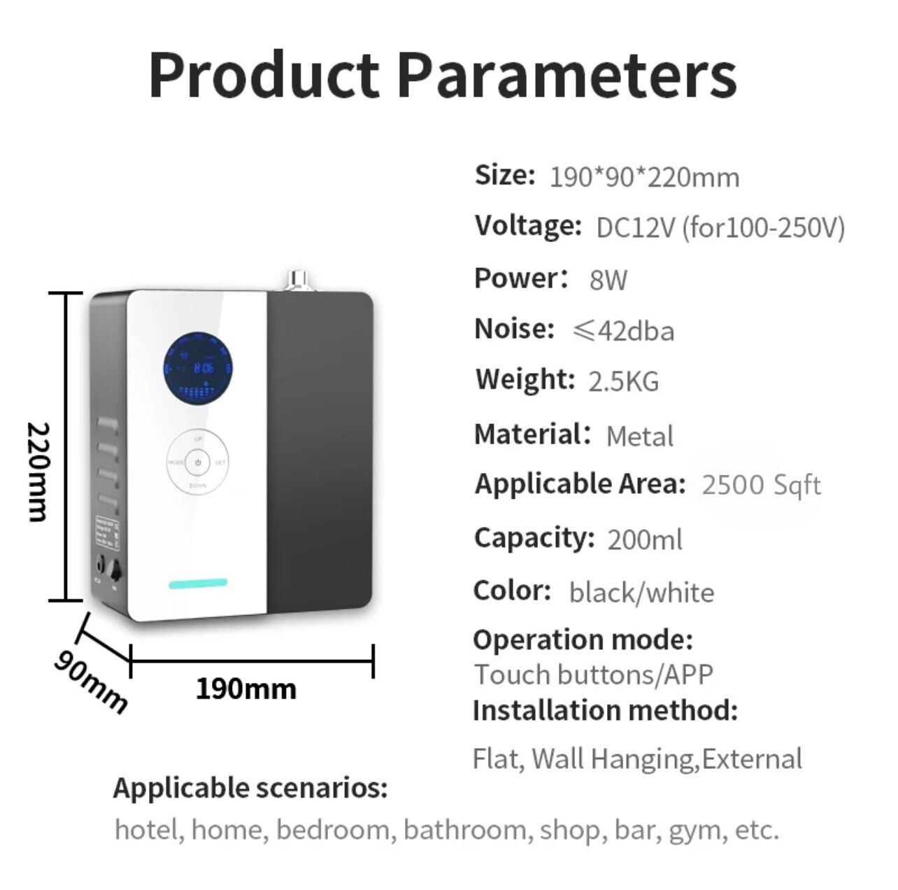 DaVinci360 Scent Diffuser / Aroma360 Black & White 200ml For 1700 Sqft or More-