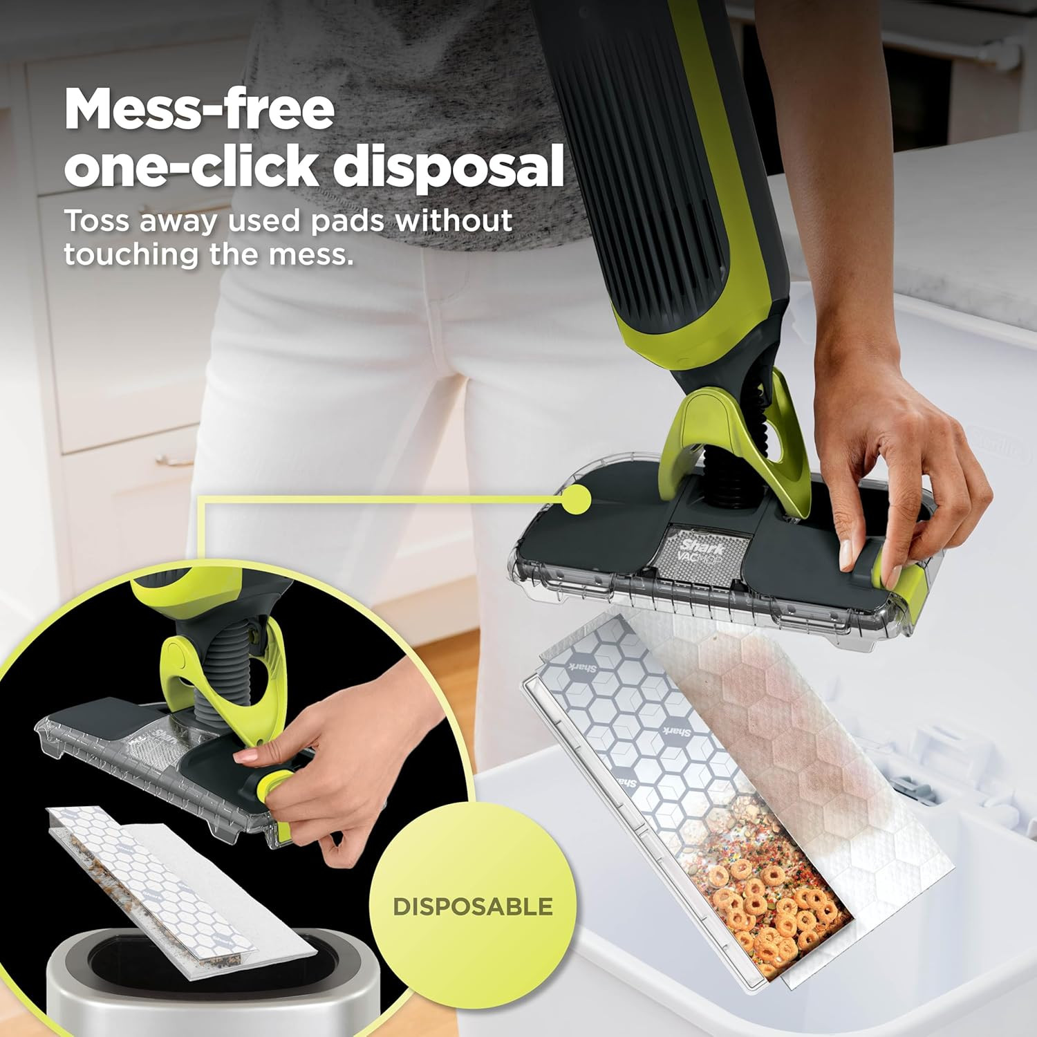 Shark VACMOP Cordless Vacuum & Spray Mop, Gray, VM180 | Hard Floor Cleaner