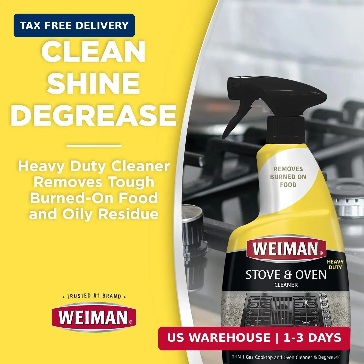 Heavy Duty Stove and Oven Cleaner and Degreaser for Glass, Ceramic Cookto