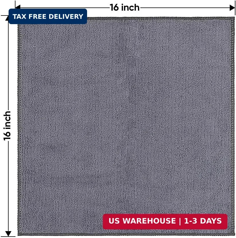 HOMEXCEL Microfiber Cleaning Cloths 12 Pack, Premium 16 x 16 inch Microfiber Tow