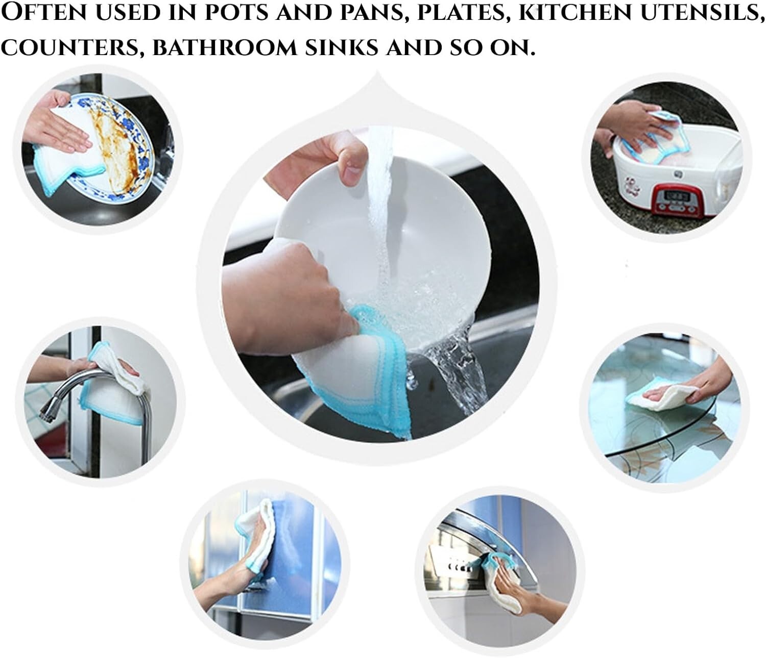 10Pc Natural Wood Fiber Cleaning Cloth Odor Free Dish Cloth Reusable Dish Towel
