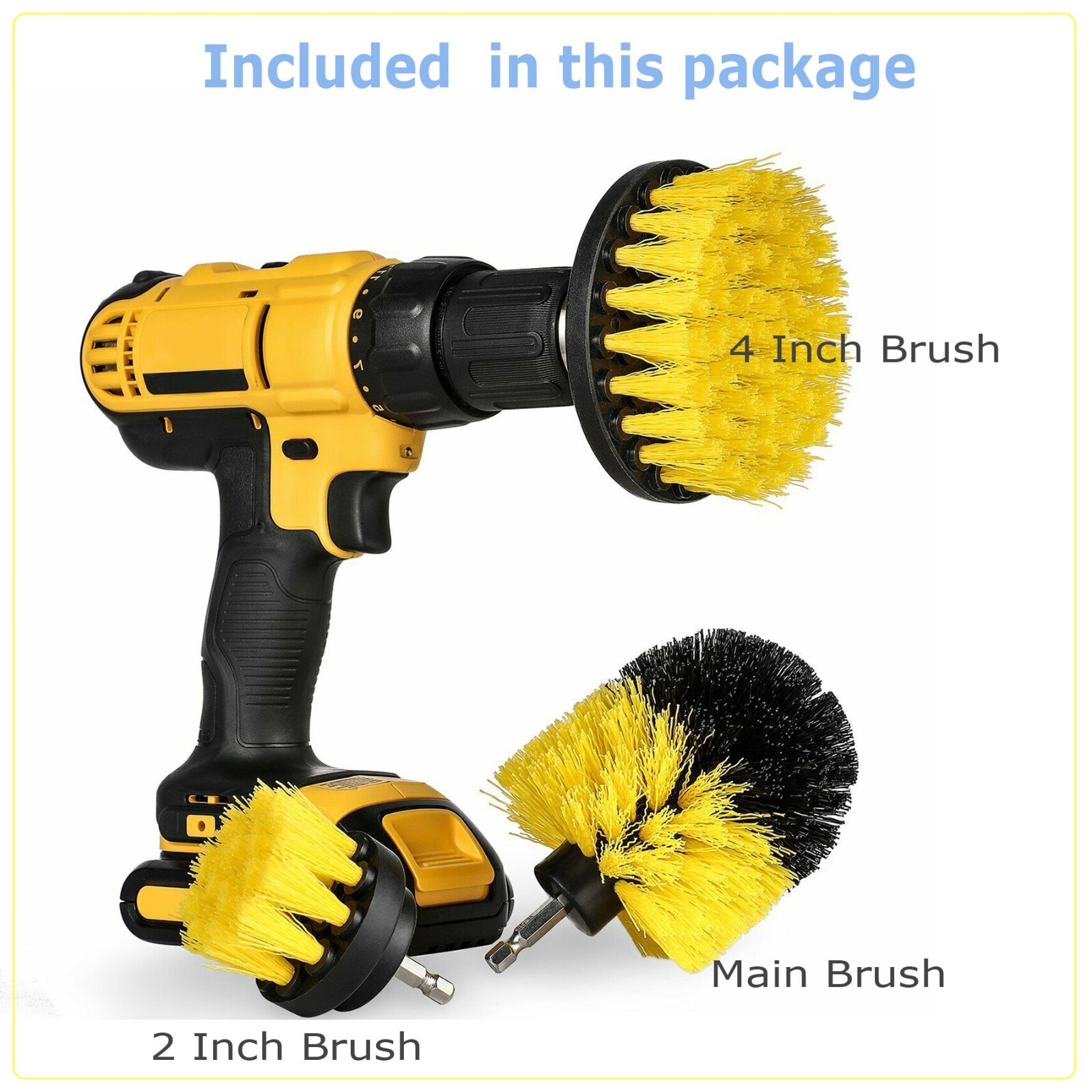 Drill Brush Set Power Scrubber Drill Attachments For Carpet Tile Grout Cleaning