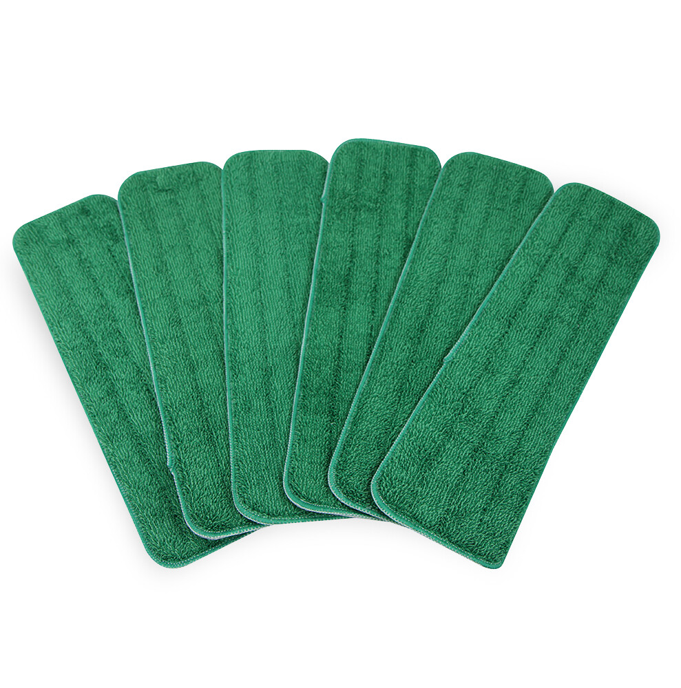 12 Pack of Microfiber Reusable Wet Mop Pads – Color Options – 18 inch Mop Pads