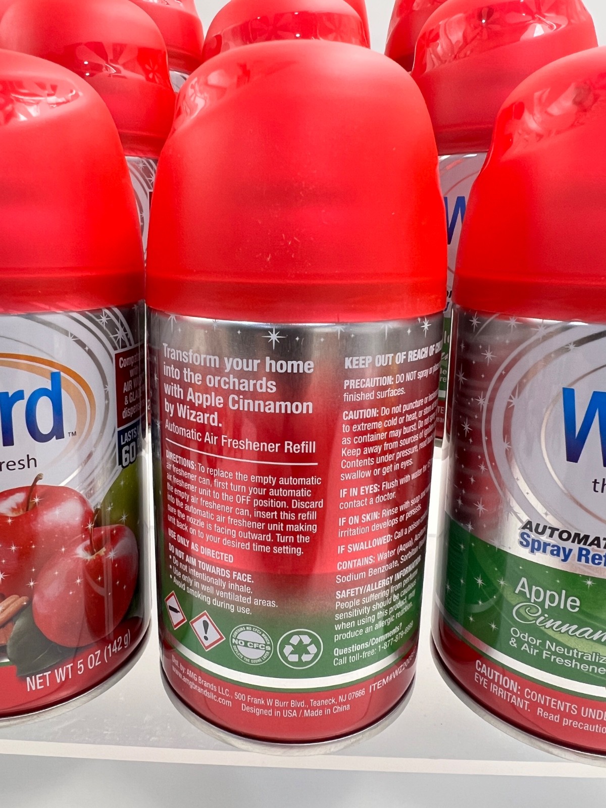 12 Wizard Automatic Spray Refills Apple Cinnamon 5 oz.