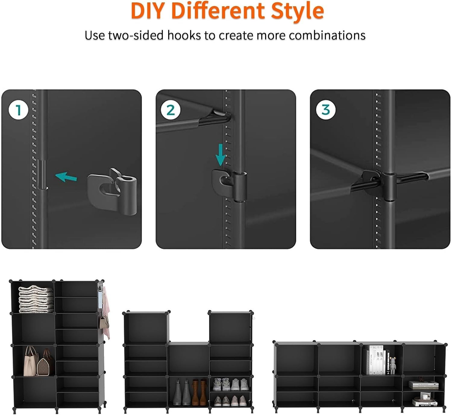 Portable DIY Cube Storage Shelves – 6 Stackable Units for Closet and Living Room