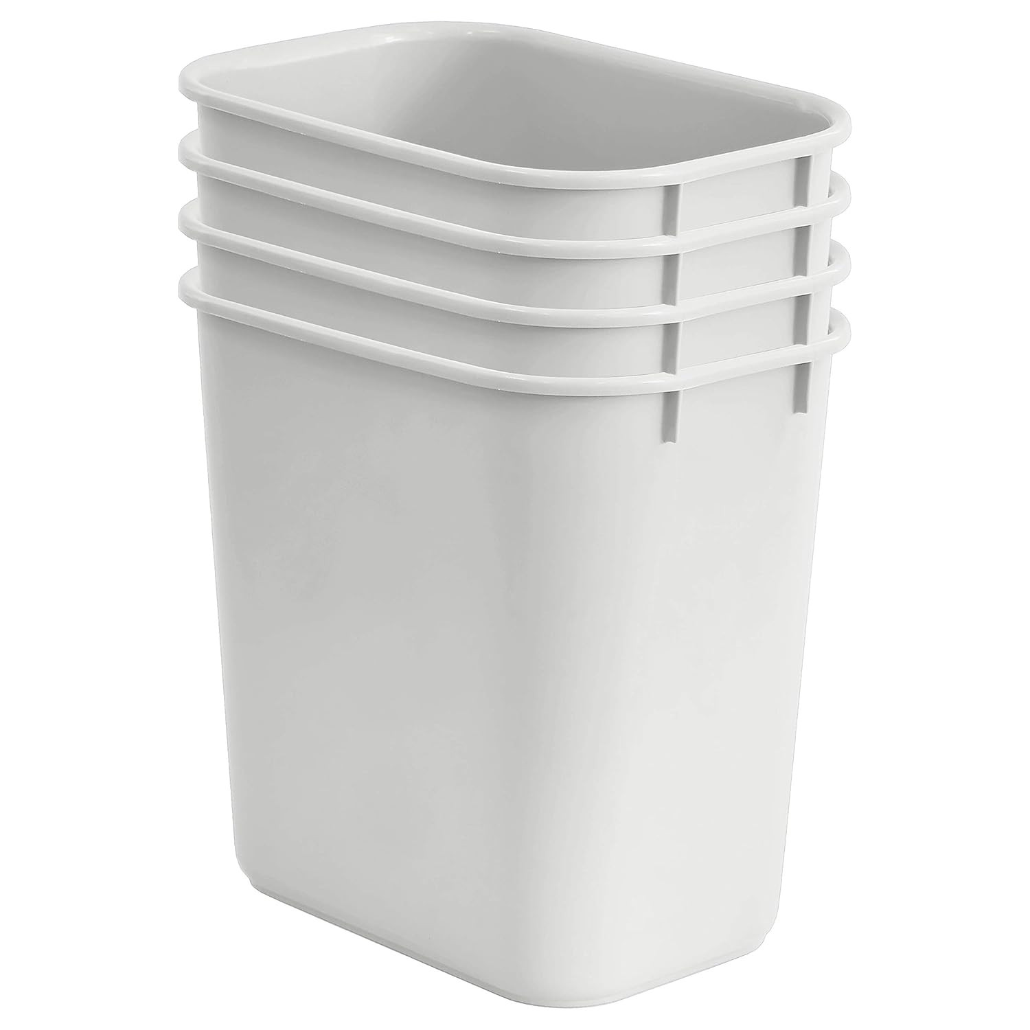 Wastebasket, Deskside Bin, 6.75 Gallon/ 27 Quart/ 24 Liter (Plastic) (White Colo