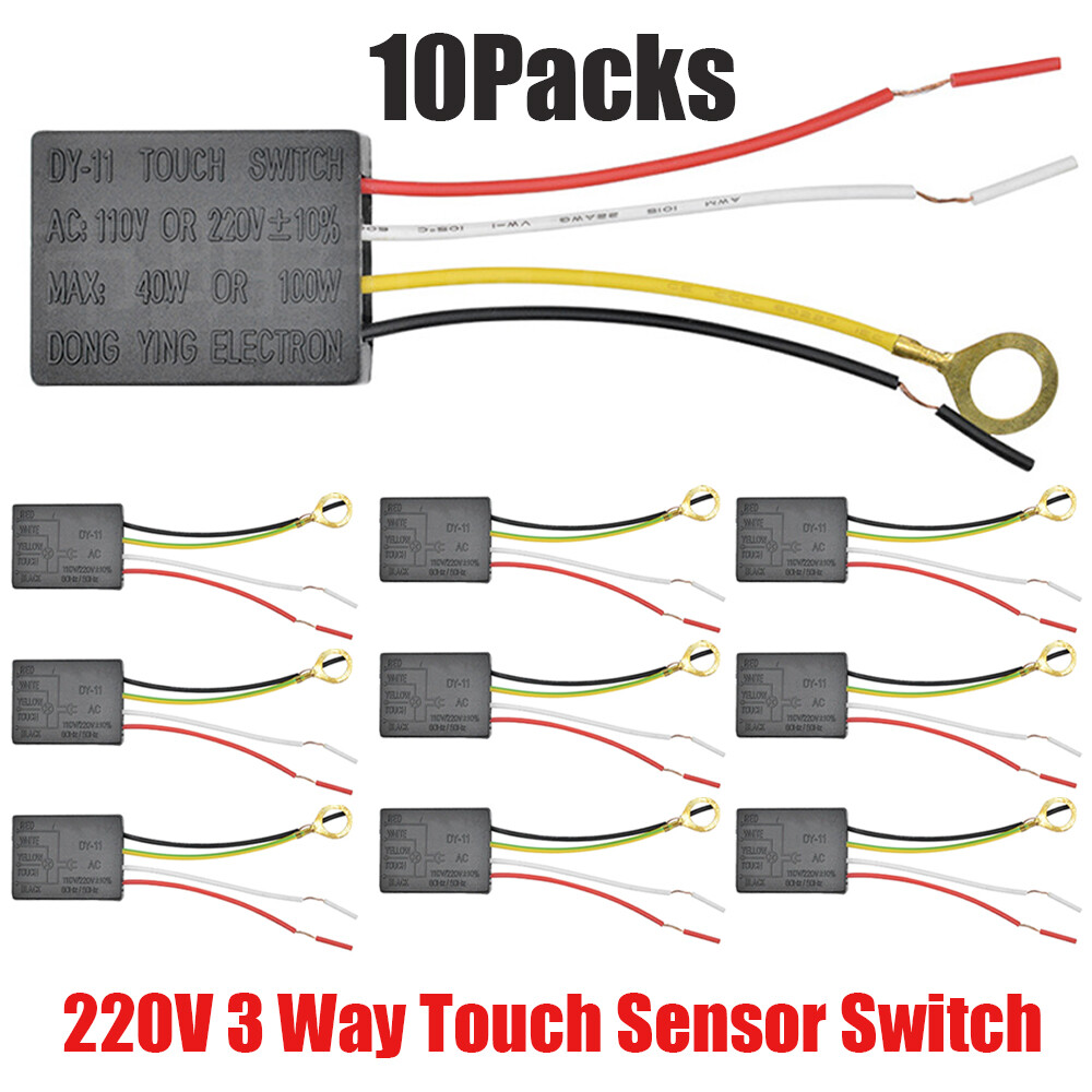 10PC 3 Way Touch Sensor Switch Desk light Parts Touch Control Sensor Dimmer 220V