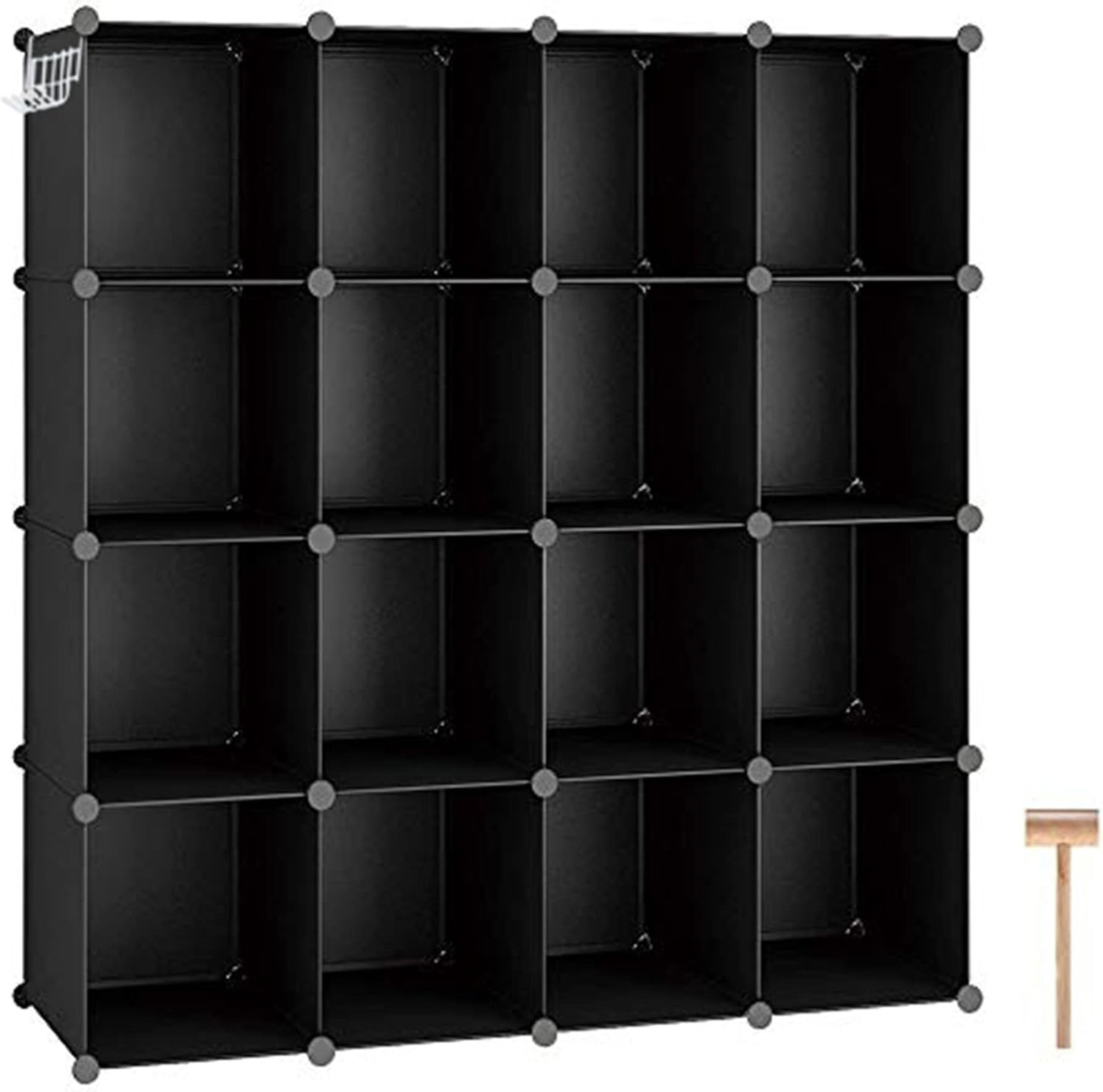 Cube Storage Organizer 16-Cube Plastic Shelves Modular Closet Storage Units
