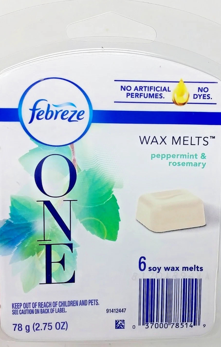 Febreze One 2.75 Oz Peppermint & Rosemary 6 Count Soy Wax Melts, Single