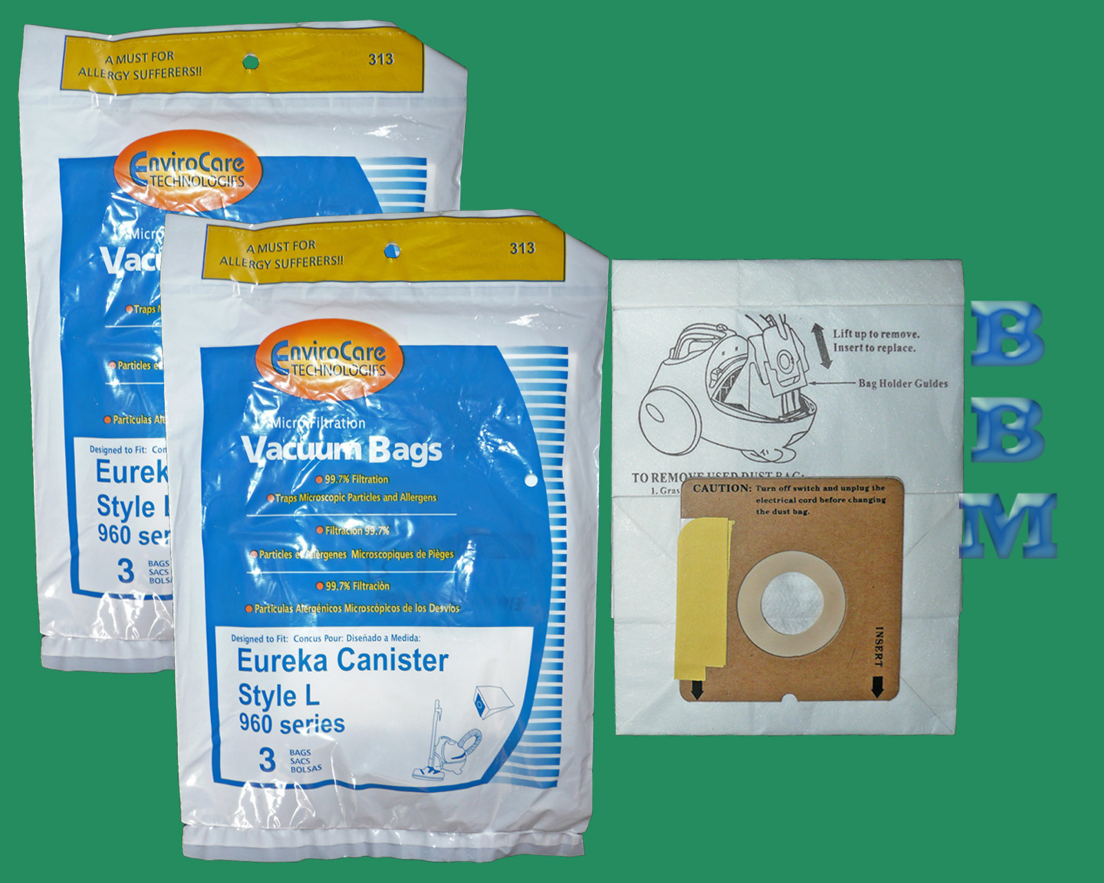 6 Type L Eureka 61715A 960A 965 Allergy Vacuum Cleaner Bags Mini Mite 960 Series