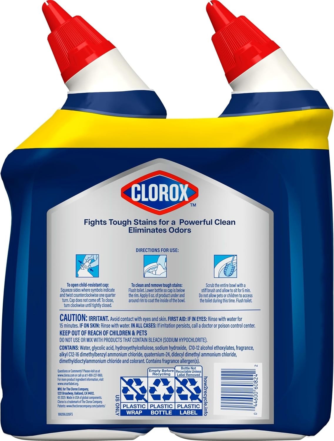 Max Strength Toilet Bowl Cleaner – Bleach-Free, 24 Fl Oz., Pack of 2, Deodorizes