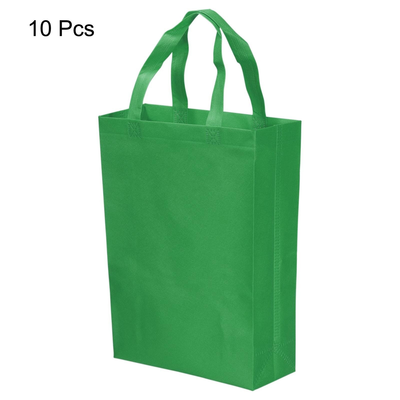 36x25cm Reusable Gift Bag, 10Pcs Vertical Style Non-Woven, Dark Green