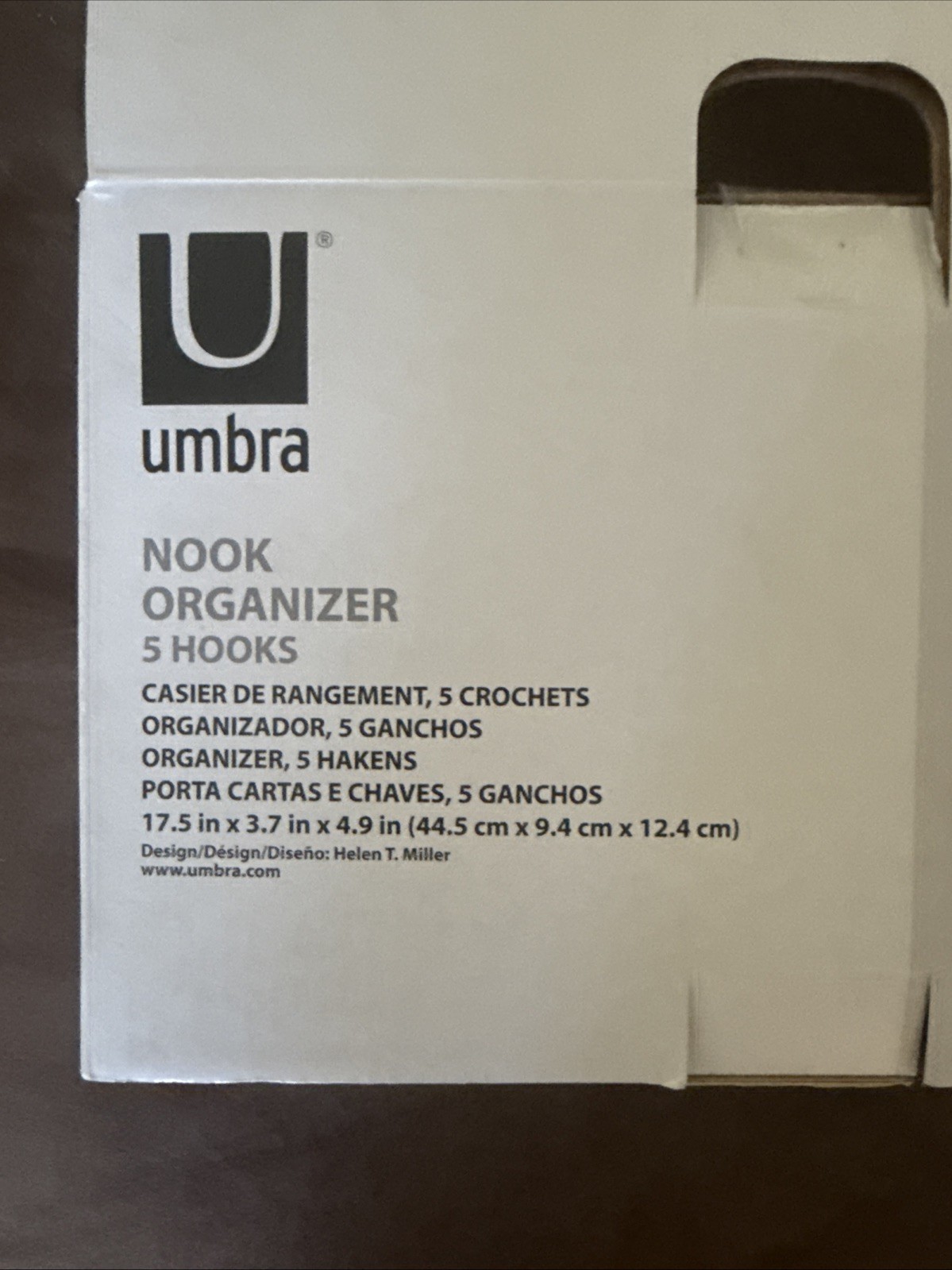 Umbra 5 Hook Nook Organizer with Shelf – White Wall Mounted 17.5 x 3.7 x 4.9 in