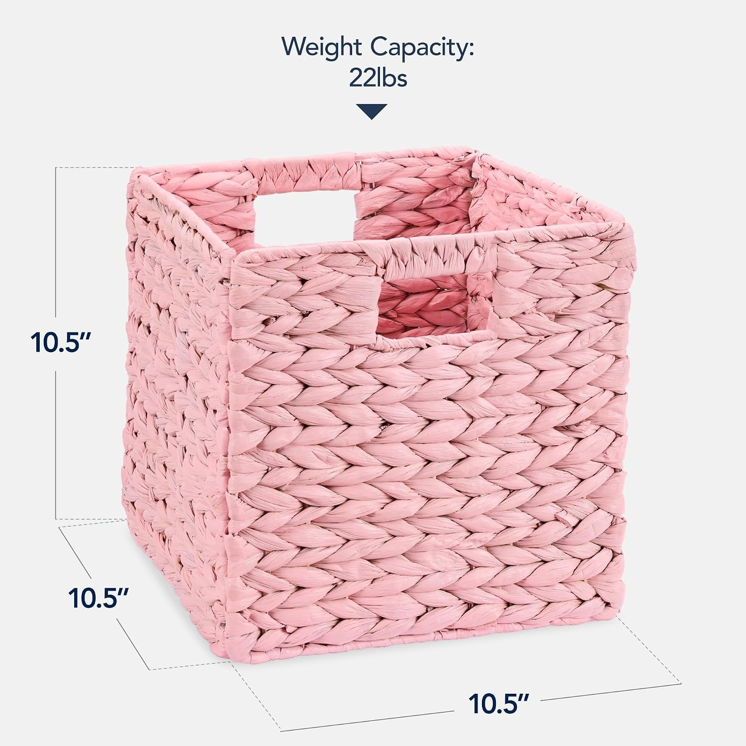 10.5×10.5in Pack of 5 Cube Storage Baskets Water Hyacinth Multipurpose