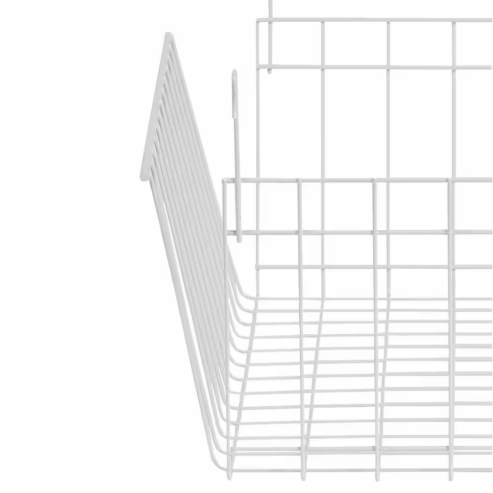 7.8 In. H X 17 In. W White Steel 1-Drawer Wide Mesh Wire Basket Free Shipping Ne