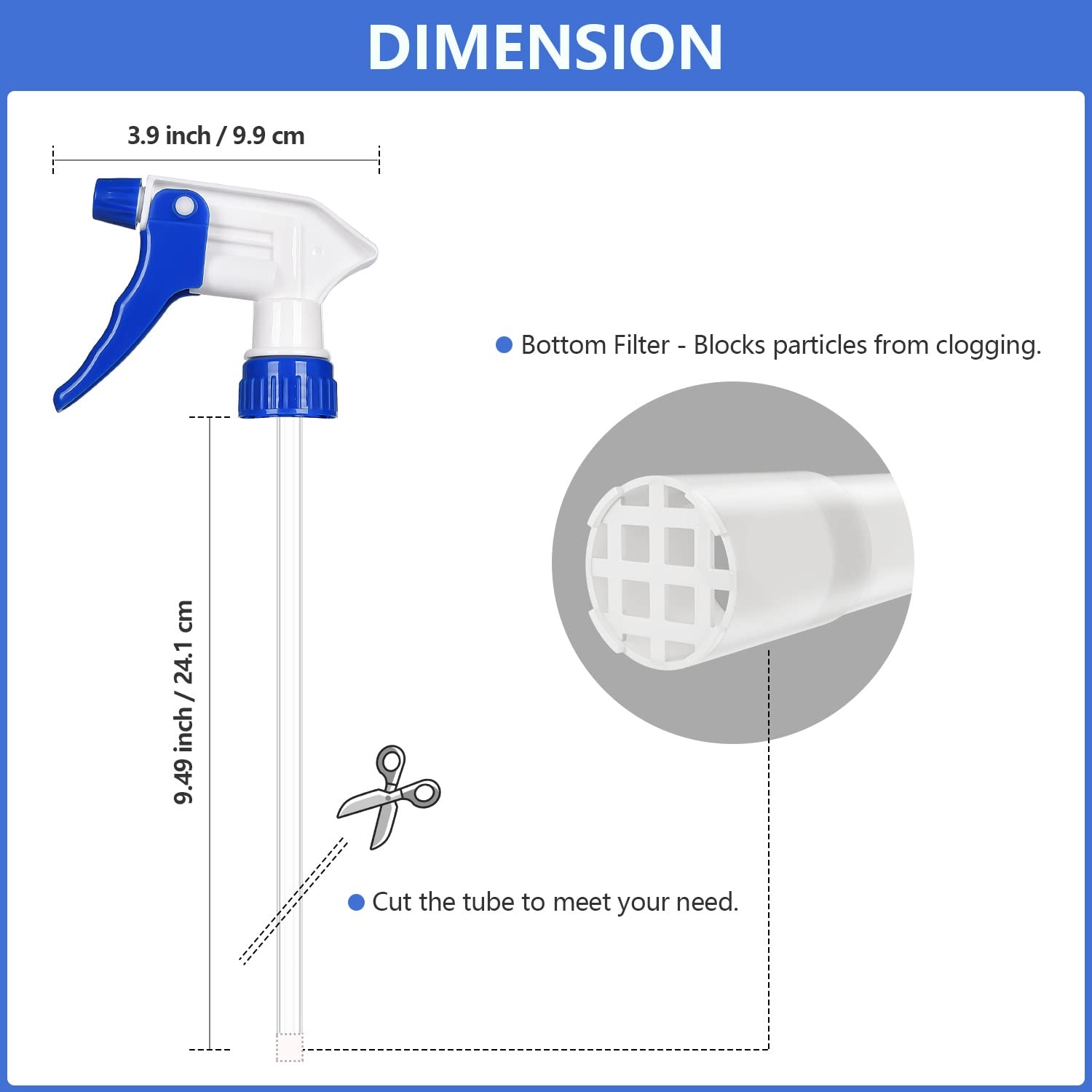 6 Pack Universal Spray Bottle Replacement Nozzle, Mist & Stream Trigger Spray…