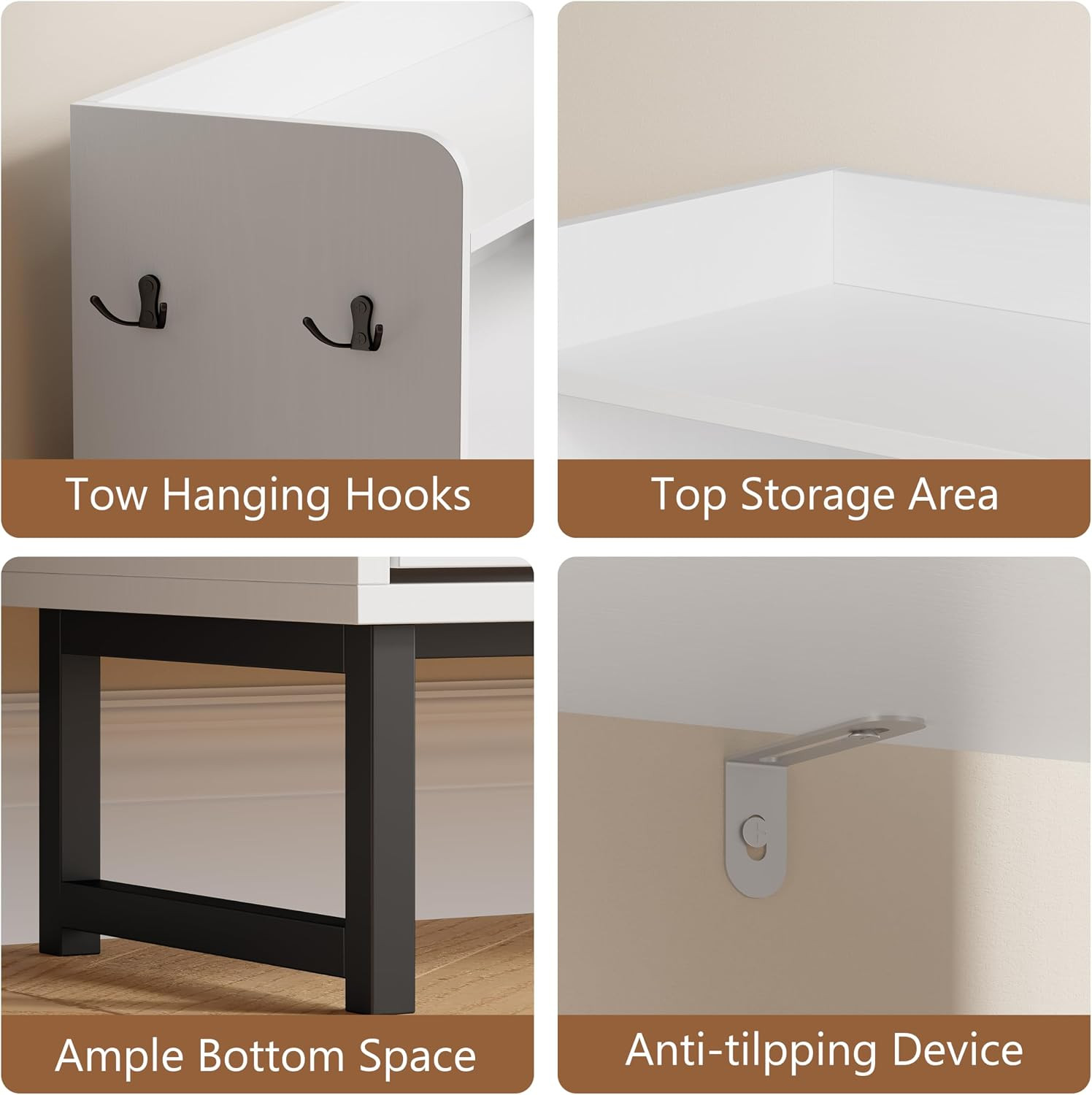 Shoe Cabinet with 2 Flip Drawers, Freestanding Hidden Shoe Storage Organizer for