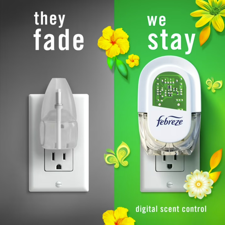 ( 2 Pack ) Febreze Plug In Air Freshener Scented Oil Refill Gain, 4 Count