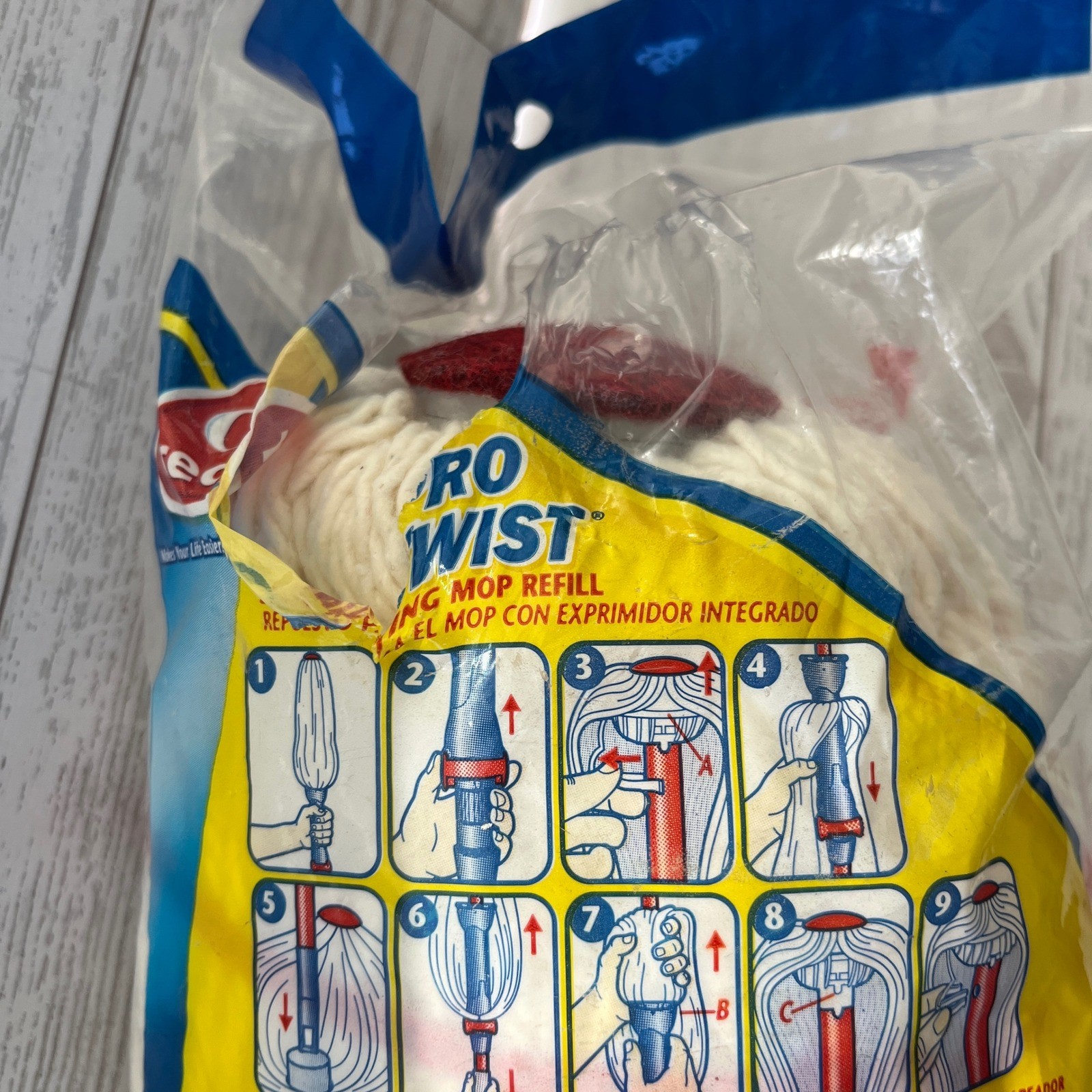 O-Cedar Pro Twist Self-Twisting Mop Refill Fits All Twist N Mop White Cotton