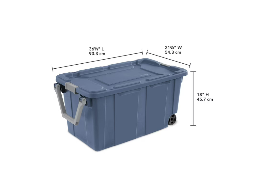 Sterilite Extra-Large Wheeled Industrial Storage Bin, 40 Gallon Durable , 2 Pack