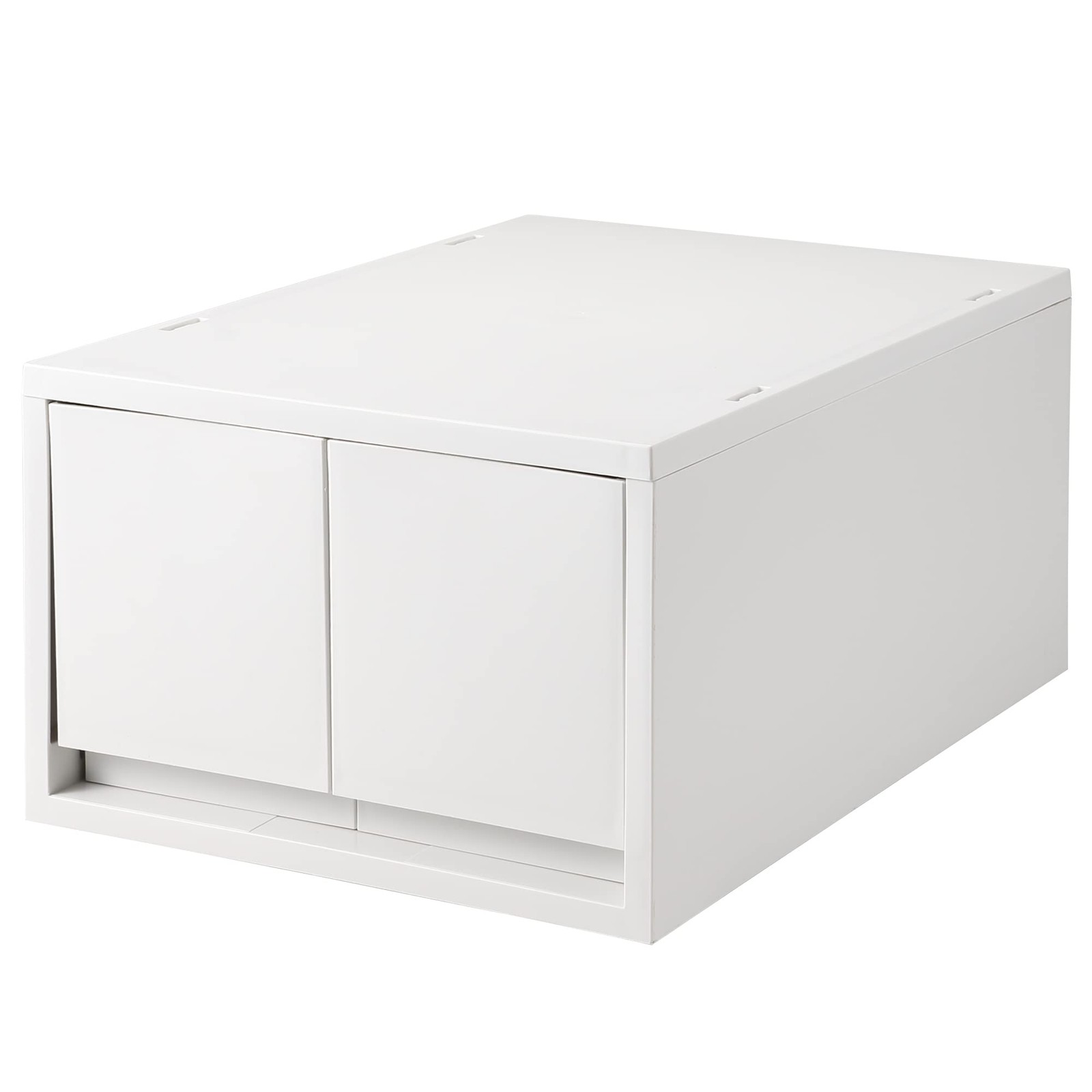 MUJI Polypropylene Case, Drawer Type, 2 Deep Type (with Dividers), White Gray