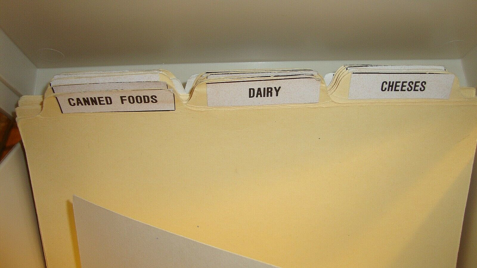 Vtg Grocery Coupon Organizer Master File.w/Dividers~Tan Plastic~Money Saver 652