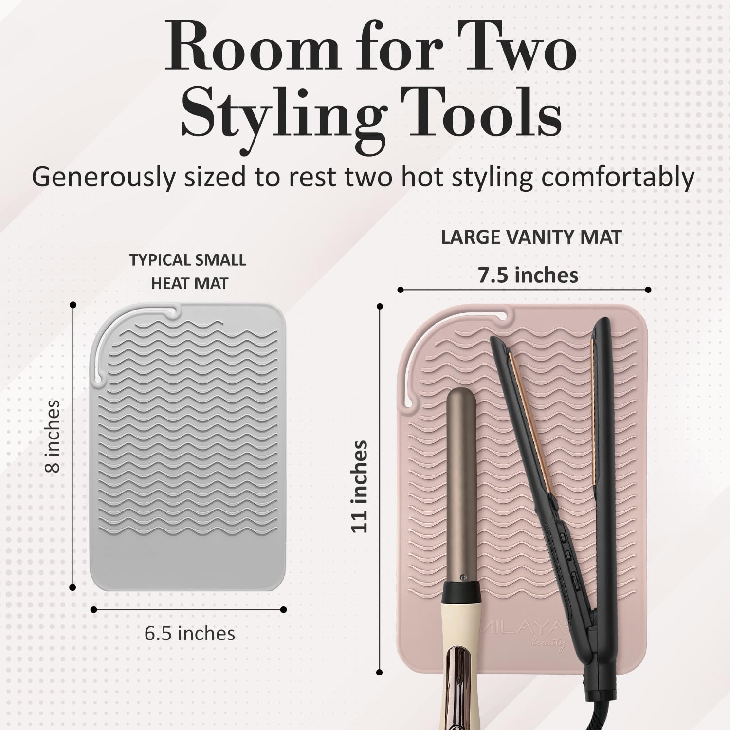 Large Heat Resistant Vanity Mat for Hair Tools – Rose