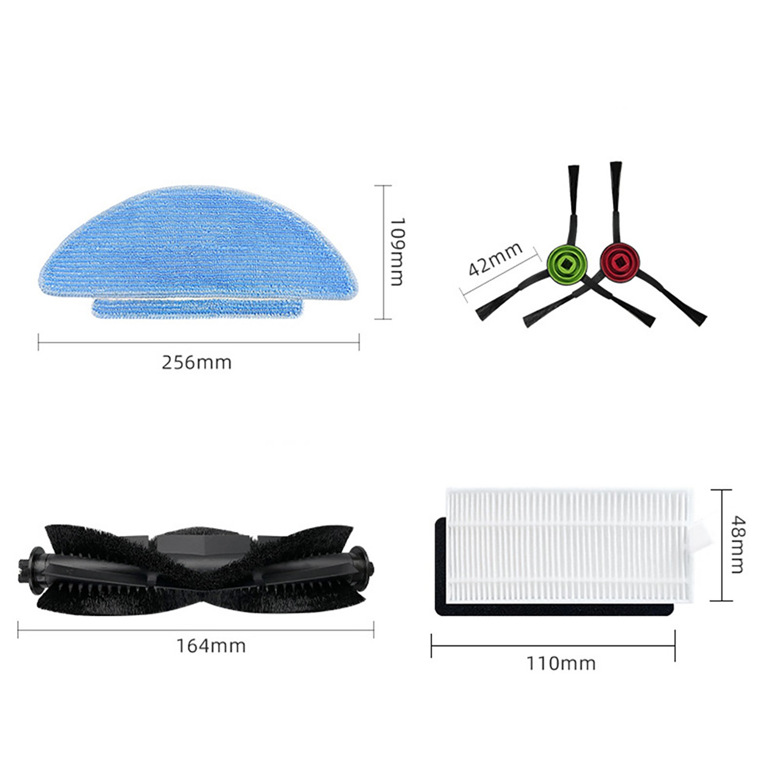 1Set Roller&Brush&Filter&Pad Kit For Tikom Lubluelu Laresar Robot Vacuum Cleaner