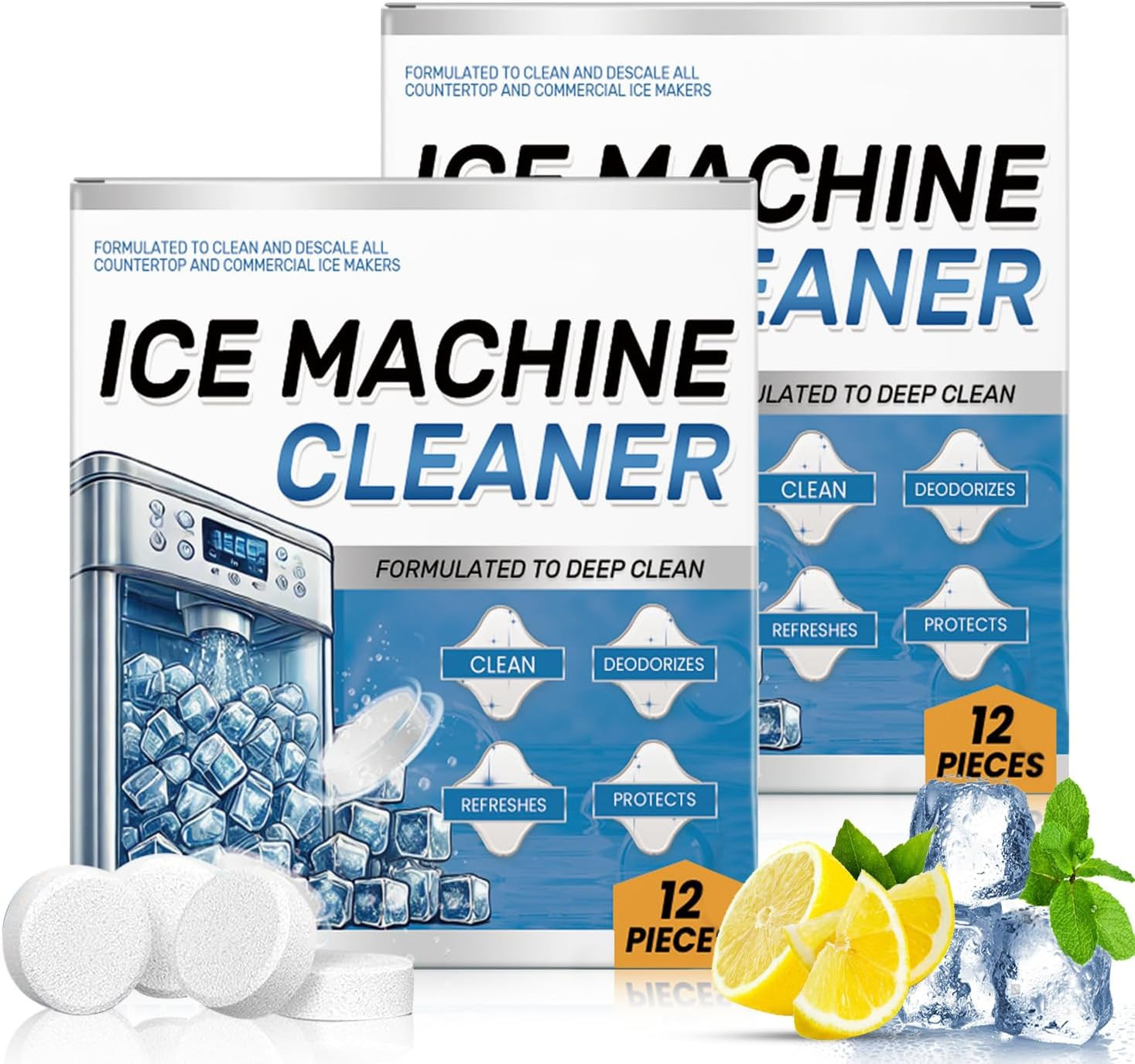 Ice Machine Cleaner Maker Descaler – 24 Clean Tablets for Ice Makers – Bulk 1
