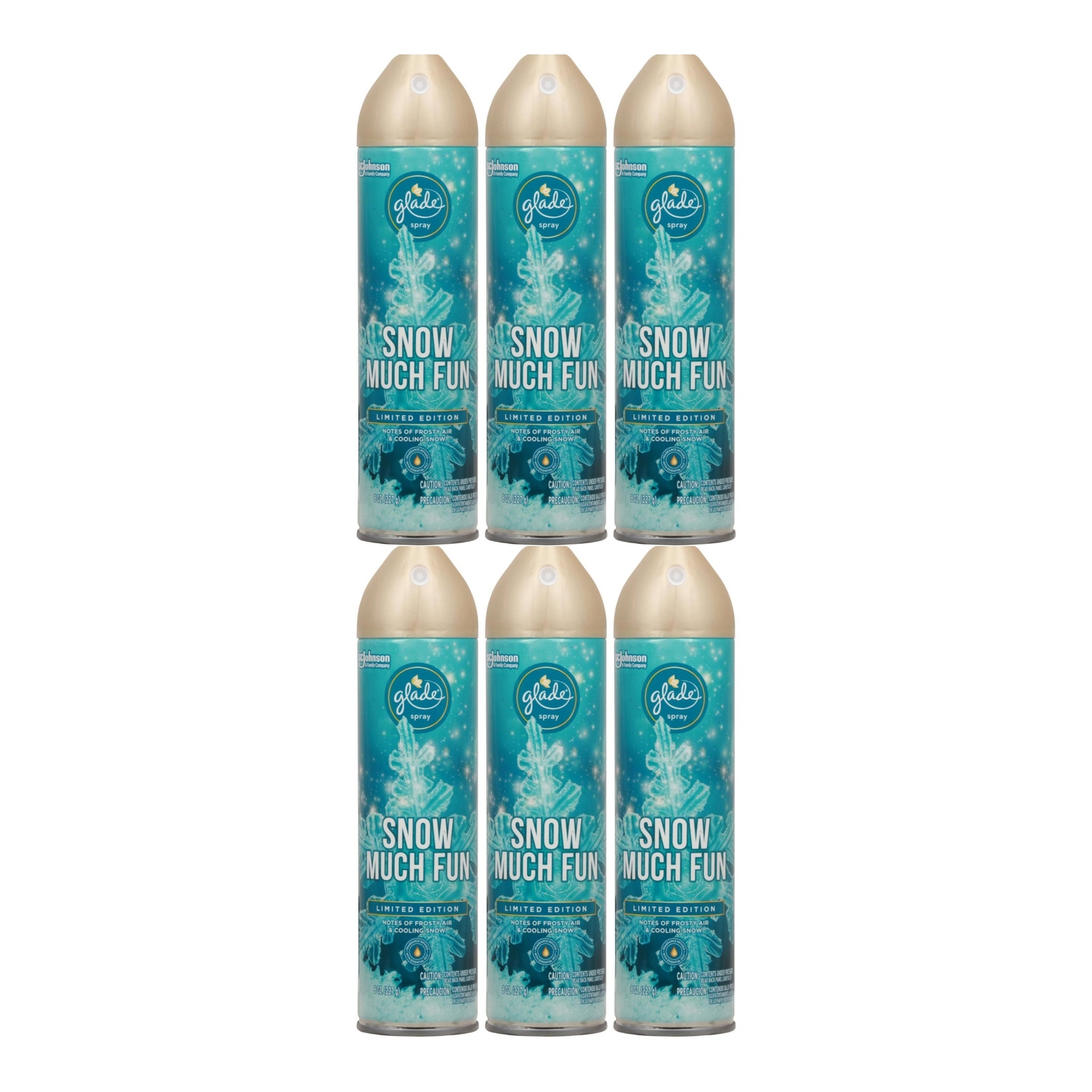 Glade Snow Much Fun Air Freshener – Limited Edition, 8 oz. (Pack of 6)