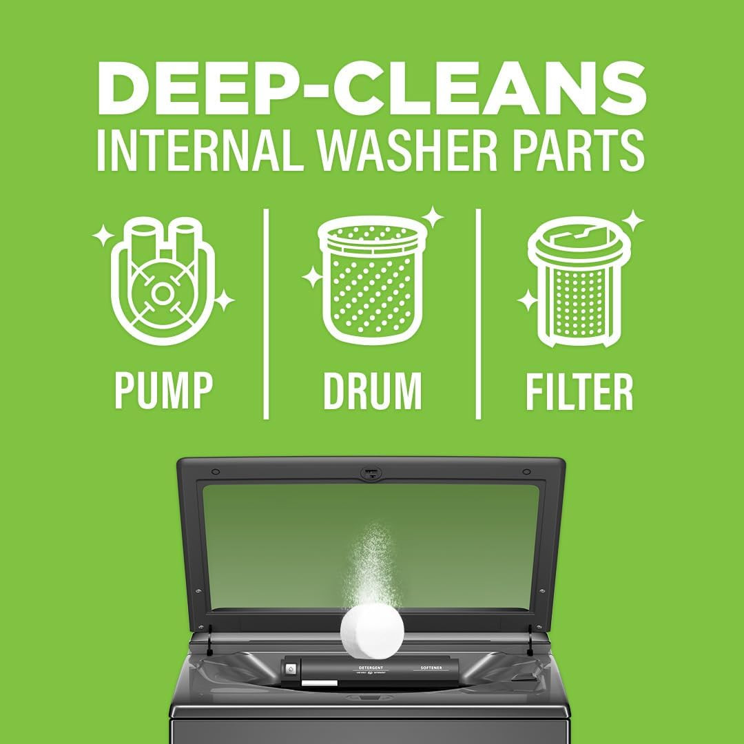 Washing Machine Cleaner, Helps Power Away Odor Causing Bacteria & Grime Deep ins
