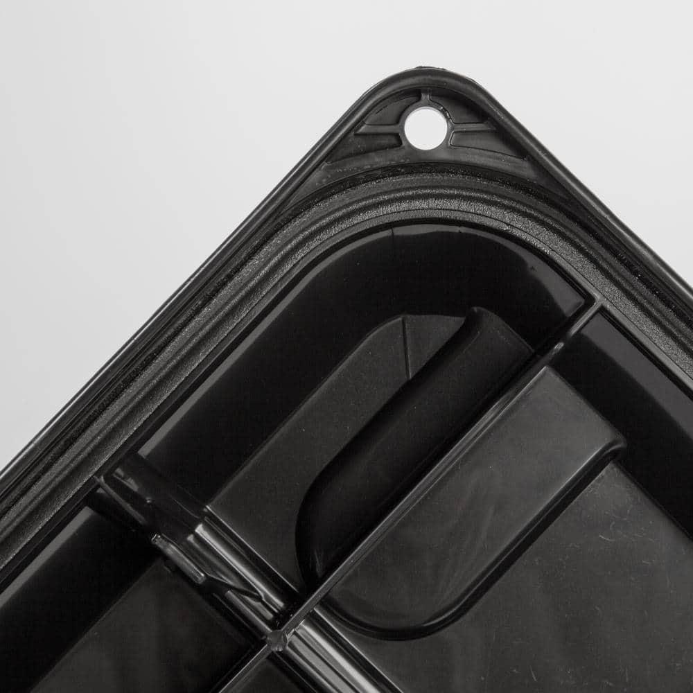 Plastic Stackable Storage Bin Tote Box Black Organizer Container Garage Shop