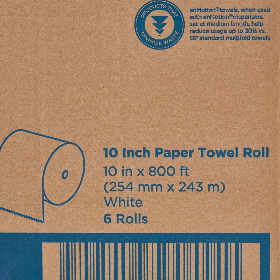 Georgia-Pacific enMotion 10 inch Paper Towel Roll 89460 800 Feet 6 Rolls