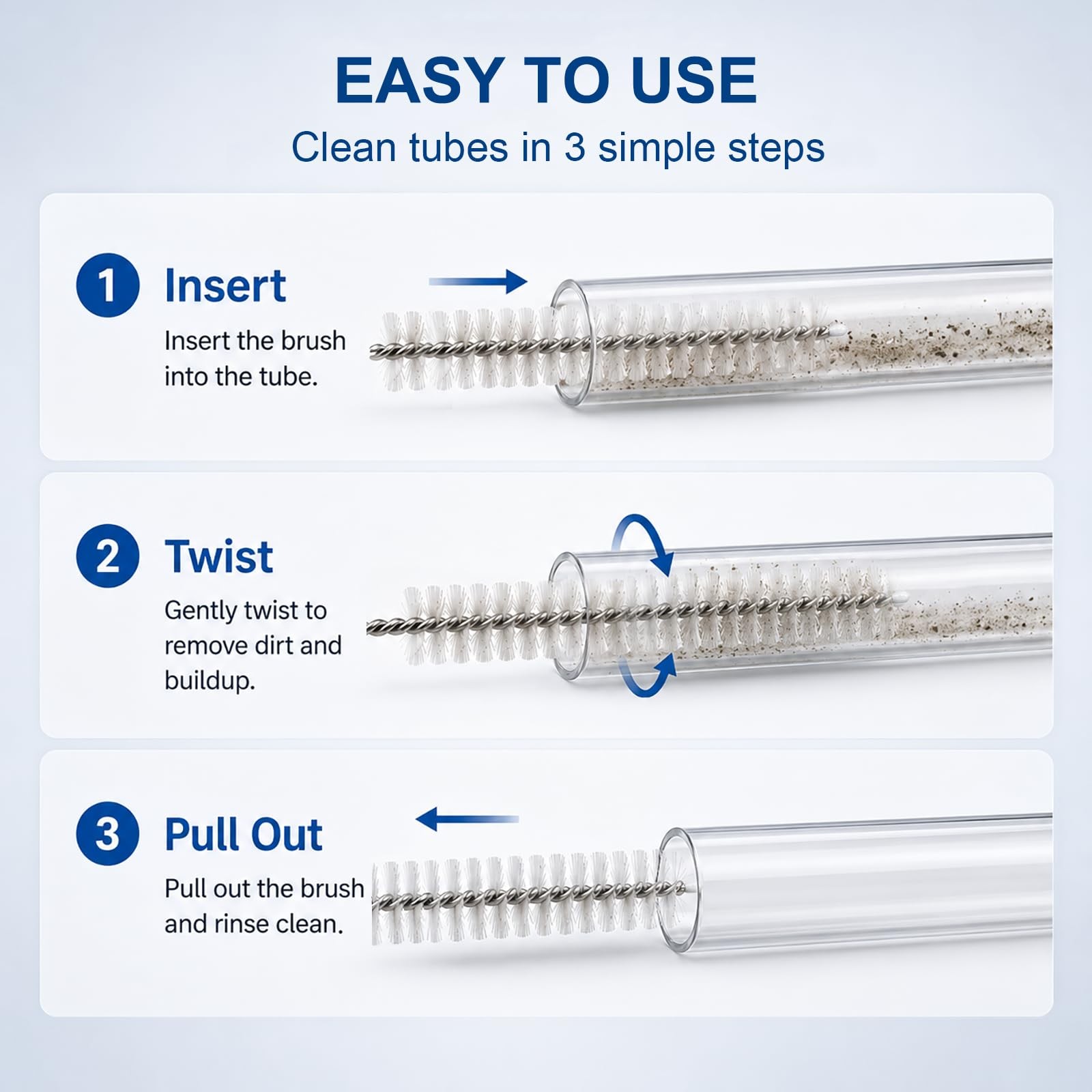 4 Pack Extra Long Pipe Cleaner Brushes 40 Inch White