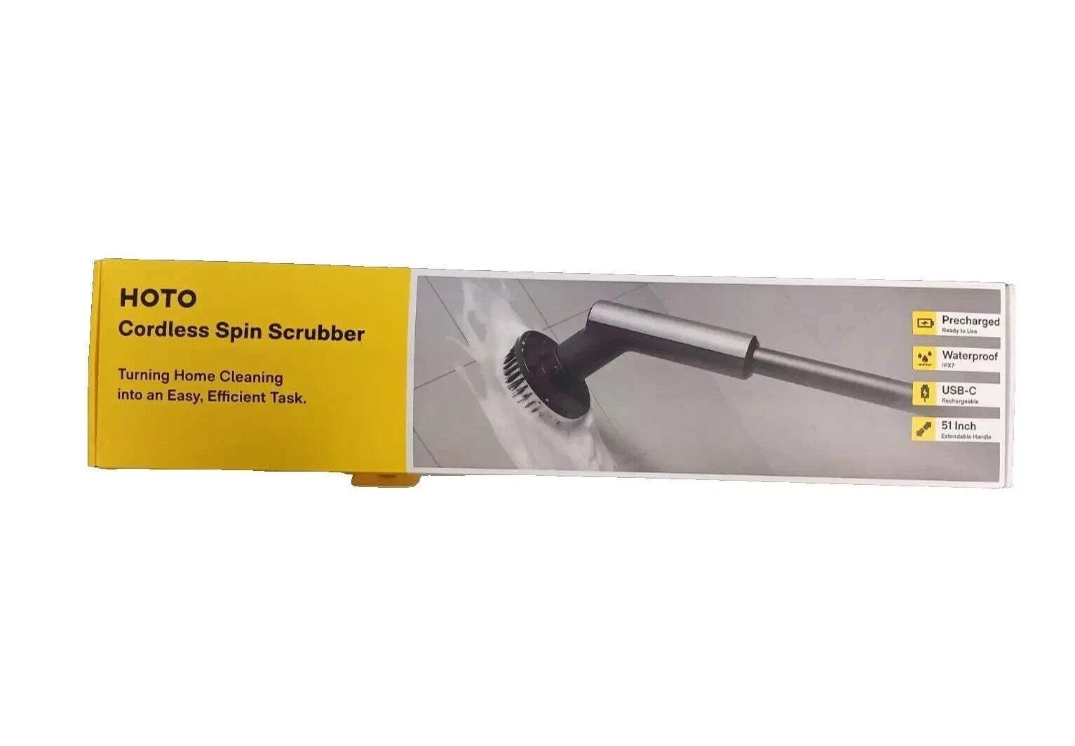 HOTO Cordless Spin Scrubber 2.5Nm Torque 6 Brush Heads IPX7 Waterproof
