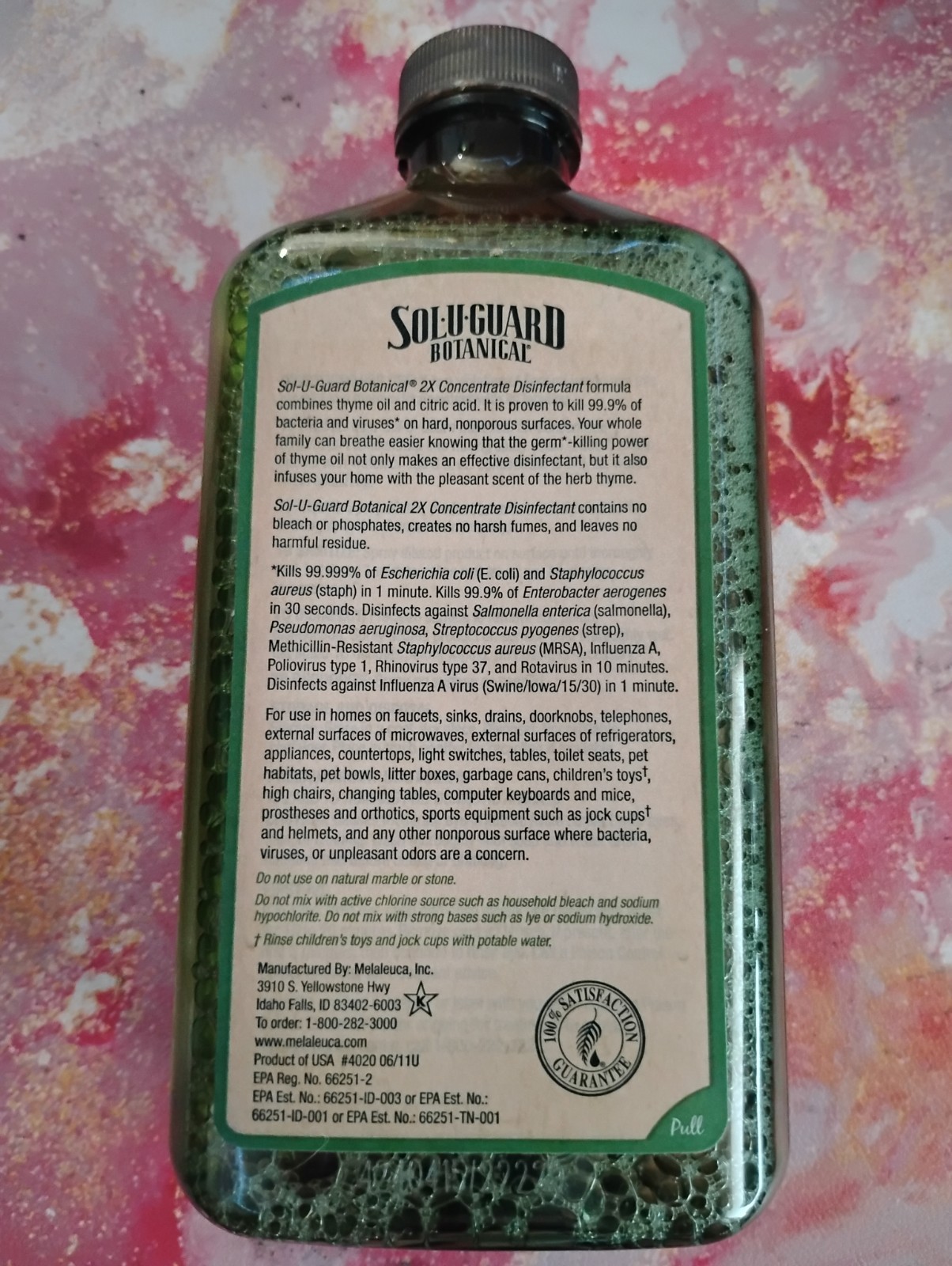 Solu-Guard Botanical 2X Concentrate Disinfectant, Thyme Scent 16 fl oz 4020