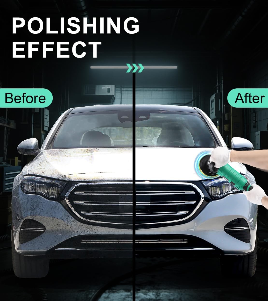 1600W 7 Inch Car Buffer Polisher Kit with 7 Speeds, UltraLong Cord, Copper