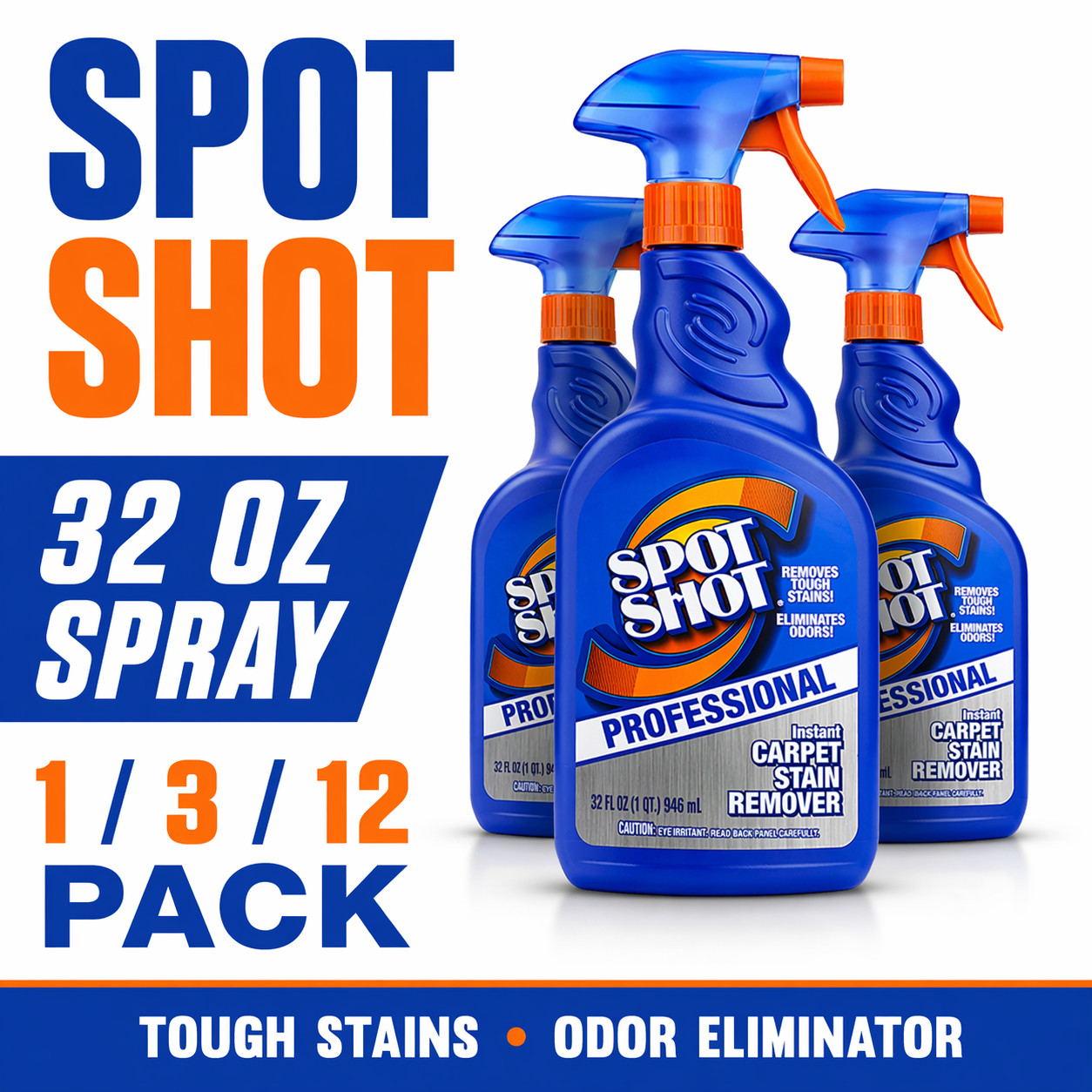 Spot Shot Carpet Stain Remover 32 oz Spray Odor Eliminator 1 3 12 Bottles