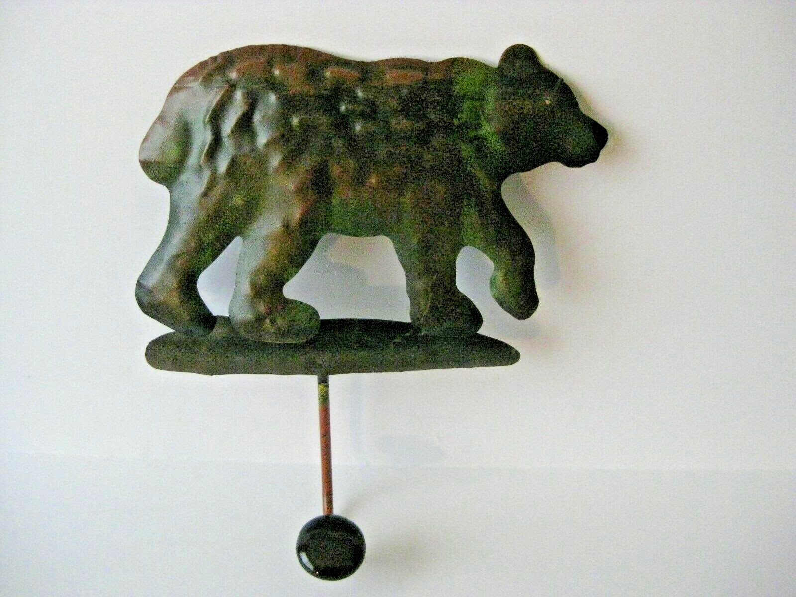 Bear Coat Hanger Hat Key Rack Man Cave Lodge Hunting Theme Metal Copper Color #1