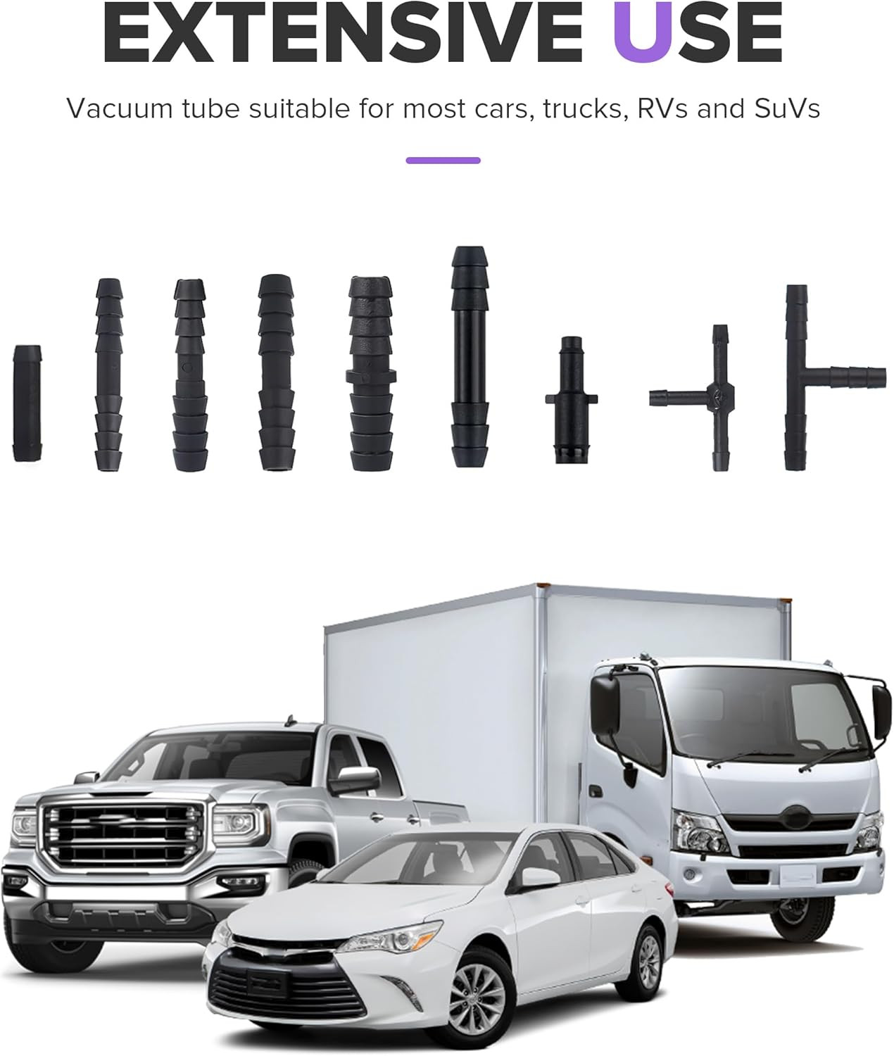 6PCS 5FT Silicone Vacuum Hose with 64PCS Connectors,Car Accessories Engine Autom