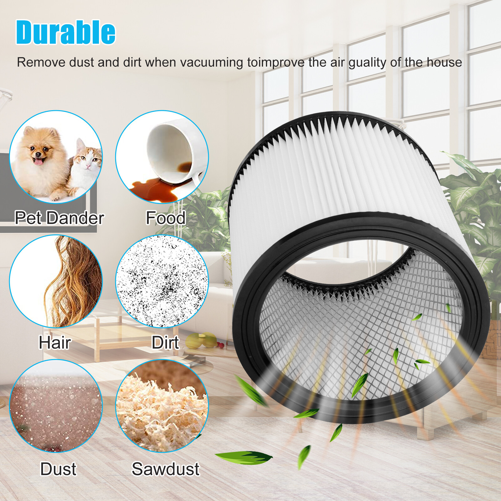 Wet Dry Cartridge Filter Kit for Shop Vac Vacuum Cleaner 90304 90585