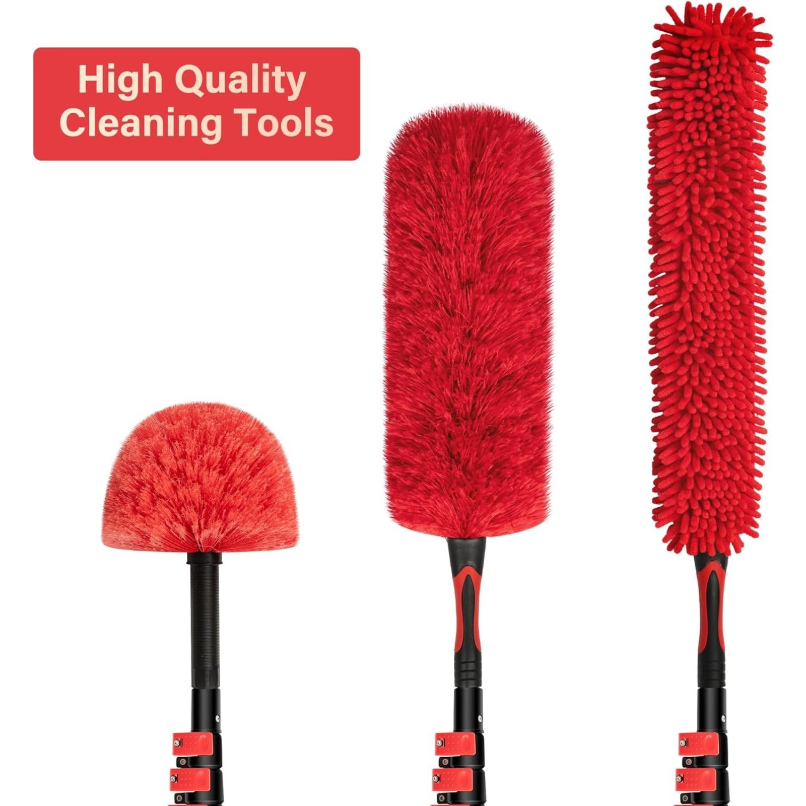 Duster Cleaning Brush Kit Dust Cleaner Soft Handle Extendable Pole Tool for Home